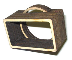 Lenshood for the Sanyo HD1 high definition tapeless video camera, the lenshood is made from 3mm birch plywood and very solid.