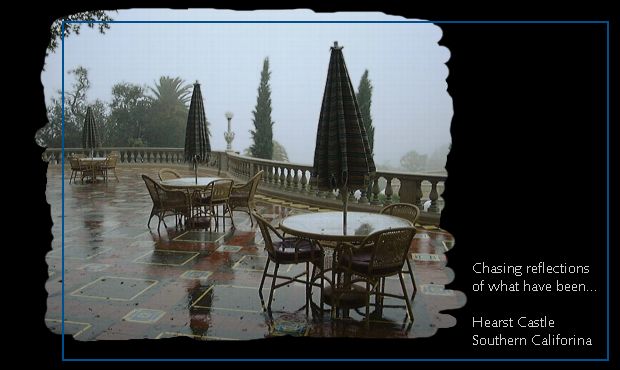 Rainy day picture from Hearst Castle in California